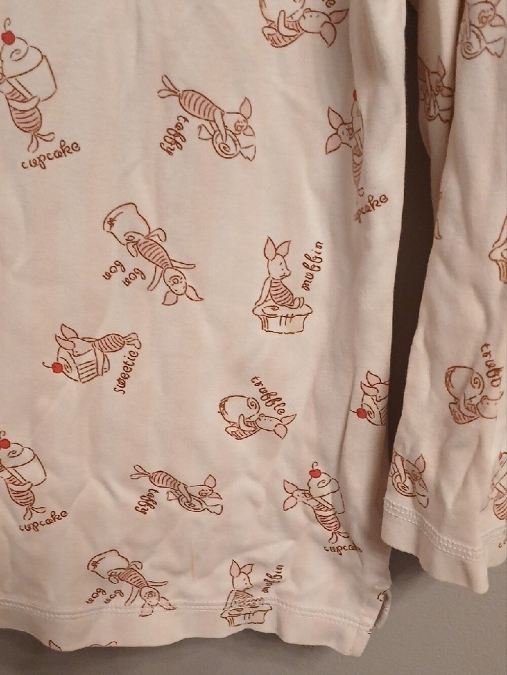 Disney Cream Long-Sleeve Henley Top with Brown Cupcake Print - Picture 4 of 9